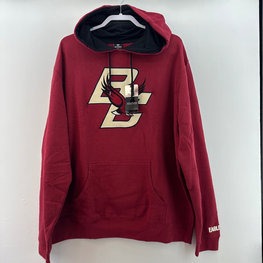 Boston College Eagles Hoodie XXL‎ NWT Top of the World Maroon Embroidered Logo